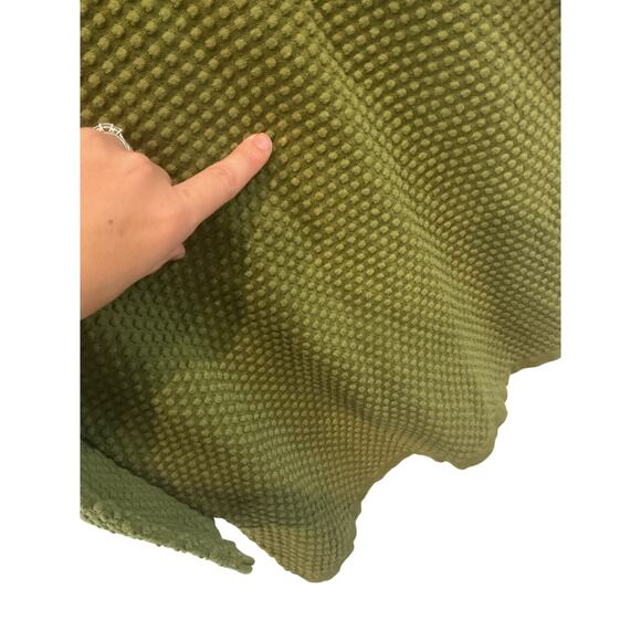 COS Women Waffle Knit Top Size Small Forest Green Textured Fall BOHO Cotton READ - Picture 5 of 8